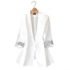 Costumes pour femmes frais respirant petit costume veste femmes manches courtes printemps été mode coréenne mince mince blanc noir Blazers femme