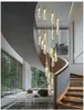 Kolye lambalar LED lamba ışık lüks nordic kristal yaşam merdiveni oda salonu iç ev dekor villa aydınlatma asılı