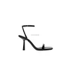 Sandales Chaussures Pour Femmes 2023 Été Bout Carré Ouvert Motif Serpent Talon Haut Mince Tempérament Rayure