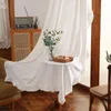 Curtain French Romantic Washable Cotton Homestay White Color Window Ruffled Curtains For Living Room