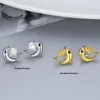 Stud -oorbellen Pure 925 Sterling Silver Dolphin Trendy Pearl Earring For Women Anniversary Party Fine Jewelry Groothandel