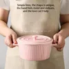 Miski DWA MAKODLES Miska z pokrywką ceramiczny prosty styl powietrza fryjska pojemnik na zupę duże stoliki domowe gadżety kuchenne różowe
