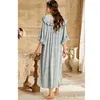 Vêtements de nuit pour femmes 2023 dentelle manches longues Vintage princesse sommeil salon robe bleu clair élégant été coton chemises de nuit grande taille T980