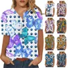 Chemisiers pour femmes T-shirts Chemises pour femmes Street Fashion Womens Tops à manches courtes Dressy Summer Casual Graphic Floral Imprimé Trendy