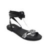 Sandalen Frauen Flache Sexy Knöchelriemen Sommer Nachtclub Kreuzriemen Hohl Römischen Stil Für Damen Outdoor