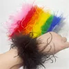 Charm Bracelets Feather Snap Bracelet Cuff Wrist Sleeve Real Ostrich Wrap