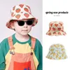 Stingy Brim Hats Kids Hat 2023 Spring Summer Strafina BC Boys Girls Cap Ins Baby Strawberry Dog Bucket Hat Children Fisherman Cap J230505