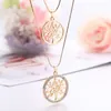 Pendanthalsband Dubbellager Tree of Life For Women Gold Sliver Color Crystal Necklace Fashion Jewel Christmas Gifts 2023