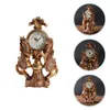 Wall Clocks Wood Decor Vintage Office Desk Clock Shelf Table Resin Tabletop