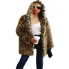 Lappel de couro feminino Autumn Faux Mink jaqueta feminina leopardo casaco de pele quente Mulheres finas jaquetas Jaqueta de Coro
