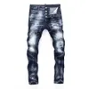 DSQ İnce Mavi Erkekler Kot Hool Guy Jeans Delik Klasik Hip Hop Rock Moto Sıradan Tasarım Sıkıntılı Denim DSQ2 Kot 397