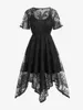 Plus Size Dresses ROSEGAL Overlay Handkerchief Cami Dress Black Gothic Crisscross Strappy Chiffon Maxi Summer Vacation Vestidos 5X