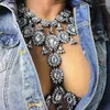 Chains Girlgo DIY Shinny Body Chain Adjustable Spring Summer Necklace Charm Tassel Crystal Handmade Party Jewelry For Women