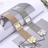 Armbandsur Damer Luxury Diamond Set Square Quartz titta på mode enkelt rostfritt stål skelett kvinnklockklänning klockor