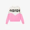 Isabel Marant Designer Sweatshirt Fashion New Round Neck Pullover Sweatshirt Women Letter Flocking Print Casual Color Contrast Long Sleeve Sweatshirt