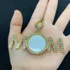 Nuovo arrivo personalizzato foto gioielli spazi vuoti sublimazione mamma collana con catena di corda per i regali della mamma