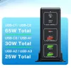 Portable Desktop 120W qc3.0 quick charge multi port usb charger type c usb-c PD fast charging station for multiple devices