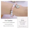 Charm Bracelets TEACHER WISH BRACELET To The Inspirational With Apple Pendant Natural Stone Teacher's Day Gifts Wristband