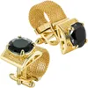 Manschettlänkar Hawson Chain Stone Cufflinks för män manschettknappar med glänsande tillbehör Partigåvor Herrmanschettknappen 17mm 230506