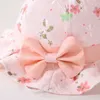 CAPS HATS Söt Bowknot Baby Bucket Hat Flower Print Baby Boys Girls Sun Hat Wide Brim Kids Princess Fisherman Caps Gorras