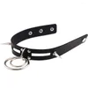 CHOKER CHIMNO GOTH Collana per le donne uomini sexy PU Collaro in pelle Reste