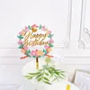 Festive Supplies Other & Party Happy Birthday Cake Toppers Decoration Acrylic Butterfly Topper For Decor Baby Shower Baking