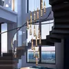 Kolye lambalar LED lamba ışık lüks nordic kristal yaşam merdiveni oda salonu iç ev dekor villa aydınlatma asılı