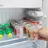 Ganci Rails 1Pcs Home 4 fori Portabottiglie per bevande Birra Soda Can Storage Box Frigo Refrigerazione Cibo Cucina Organizer Accessori