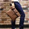 Briefcases Crazy horse leathe Ipad bagsr men's briefcase Men's messenger Men leather shoulder document soft 230506