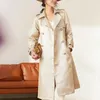 Frauen Trenchcoats Qualität Herbst Winter Silber Mantel für Frauen Shinny Outwear mit Gürtel Party Abendgarderobe Luxus zweireihig