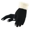 Cinq doigts gants hiver écran tactile tricoté femmes mitaines en tricot femme épais peluche poignet conduite gant