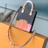 7A Totes Schoudertas Crossbody MrrorPocket Petit Sac Plat Pumpkin Gradient Mini Tote Spring In The City Canvas Leer YK Bladmuziek Mode Handtas Shopper L337