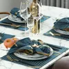 Table Mats Simple Stripe Cloth Pads Solid Color Western Food Napkins Placemat Anti-scald Heat-insulated Decoration