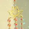 Garden Decorations Suncatcher 2 Pcs Lotus Stained Glass Window Hanging Sun Catchers with Crystals Rainbow Maker Decoration 230506