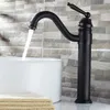 Mutfak Muslukları Siyah Yağ Ovulmuş Bronz Banyo Havzası Mikser Döner Çıkış Desk Montajlı Gemi Lavabo Vanity Su Muslukları LHG027