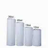 Sublimation Blanks Mug 20oz Stainless Steel Straight Tumblers White Tumbler with Lids and Straw Heat Transfer Cups Water Bottles 50 pcs/carton