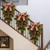 Fleurs décoratives ornement de noël guirlande de butin cône de pin support de porte larme année décoration murale suspendue