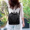 Outdoor-Taschen Vintage Mädchen Leder Schultasche Rucksack Satchel Student Reise Schulter Multifunktions kleine Damen