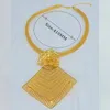 Küpe Kolye Dubai Moda Takı Seti 24K Altın Kaplama Çiçek Şekli Bakır Küpe Kadınlar İçin Kolye Düğün Partisi Toptan Takı Seti 230506