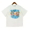 Herren-T-Shirts 2023ss RHUDE T-Shirt Herren Damen Blumenbriefdruck Top-Qualität lose beiläufige Baumwoll-Top-T-Shirts mit Tags