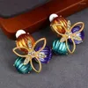 Brooches Medieval Vintage Jewelry Court Style Ear Clip Brooch Women's Corsage Micro Inlaid With Zircon Pins Decorative Suit