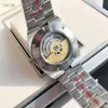Z oryginalnym pudełkiem mężem Watch Wysokiej jakości luksusowe automatyczne zegarki Srebrny Czarny rozmiar 41 mm 904L Pasek ze stali nierdzewnej Wodoodporny szafir Orologio 2023