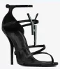 High Quality Women Luxurys Designers Sandals Heels Shoes Open Toe Genuine Patent Leather Alphabet Shoe ys Dress shoes size 26-42