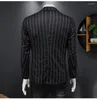 Men's Suits 2023 Stripe Black White Blazer Man Suit Jacket Spring Autumn Casual Male Single Breasted High Quality Size M- 3XL