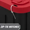 Hyper Tough Poubelle de rangement en plastique à roulettes avec couvercle à pression de 50 gallons, noir avec couvercle rouge