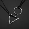 Pendant Necklaces Minimalist Twisted Geometric Pattern Triangle Circle Men's Necklace Couple Memorial Gift Street Casual Accessories