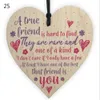 Xmas Wooden LOVE Christmas Chip Hanging Gift Plaque Pendant Heart Shape Letter Friendship Wine Bottle Decor Pendant Tags