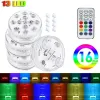 Led Battery Operated 10/13 Leds RGB Party Submersible Light Underwater Night Lamp Garden Swimming Pool Lights for Wedding Vase Bowl Decorations