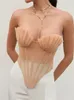 Camisoles Tanks Femmes Vintage Sexy Corset Tops Summer Mesh Sheer Bustier Offer Crop 90S Y2K FAIRYCORE TUBE Clubwear 230508