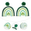 Väggklockor örhängen damer gröna dingle yingshi shamrock öronhängen akryl studs missar